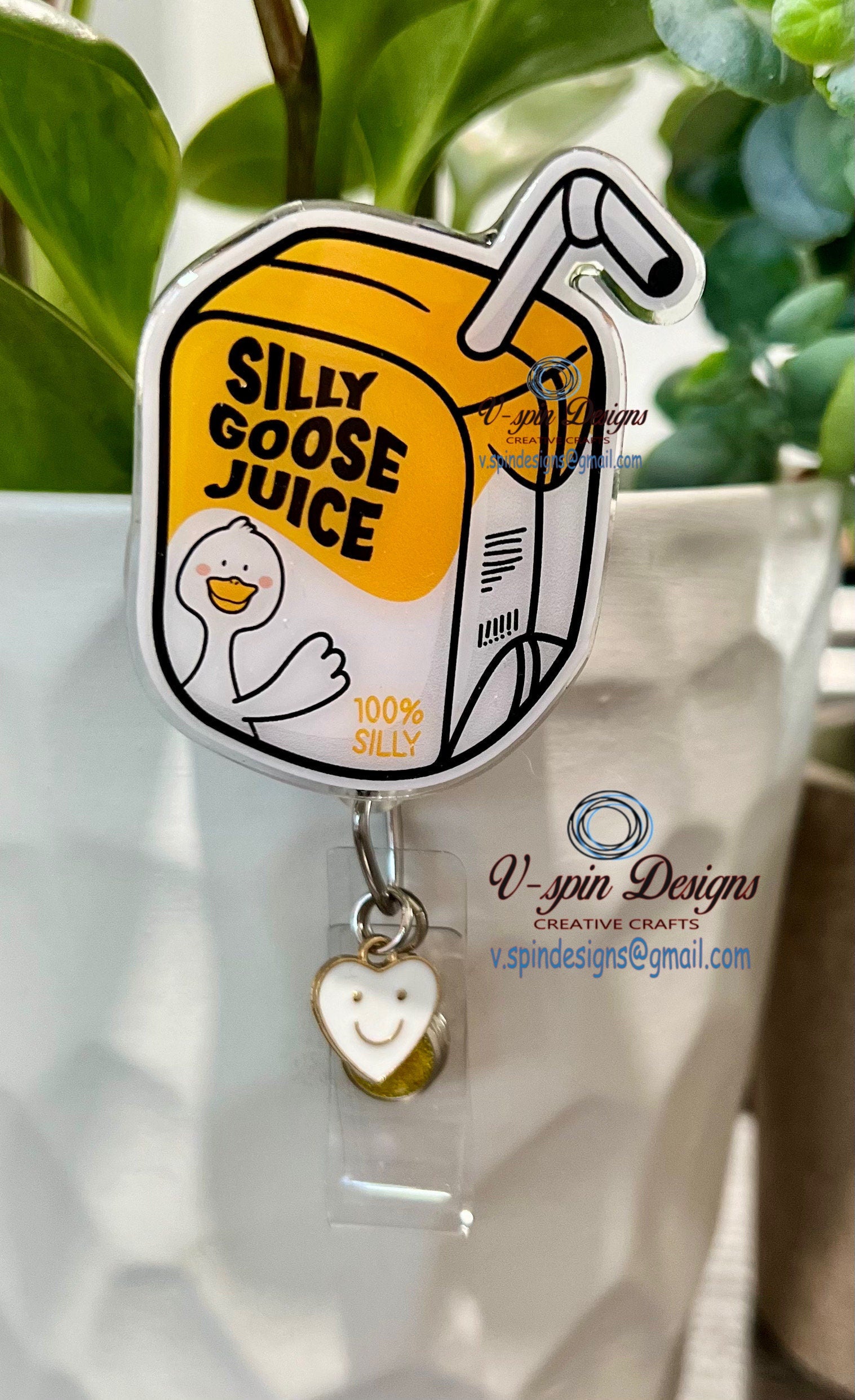 Silly Goose Juice Badge reel/ID Holder card holder/nurse/teachers/fun/silly