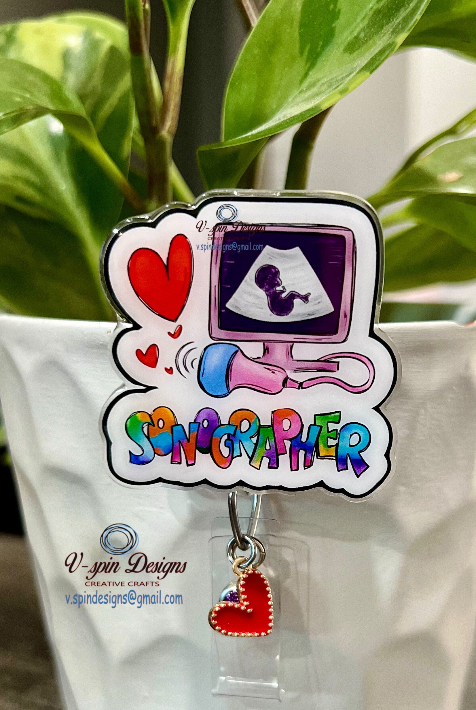 Sonographer Badge reel/ID Holder card holder/badge reels/ultrasound/sonography