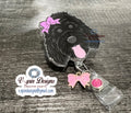 Black Doodle Girl dog Badge reel/ID Holder/card holder/nurses/teachers/students/dogs