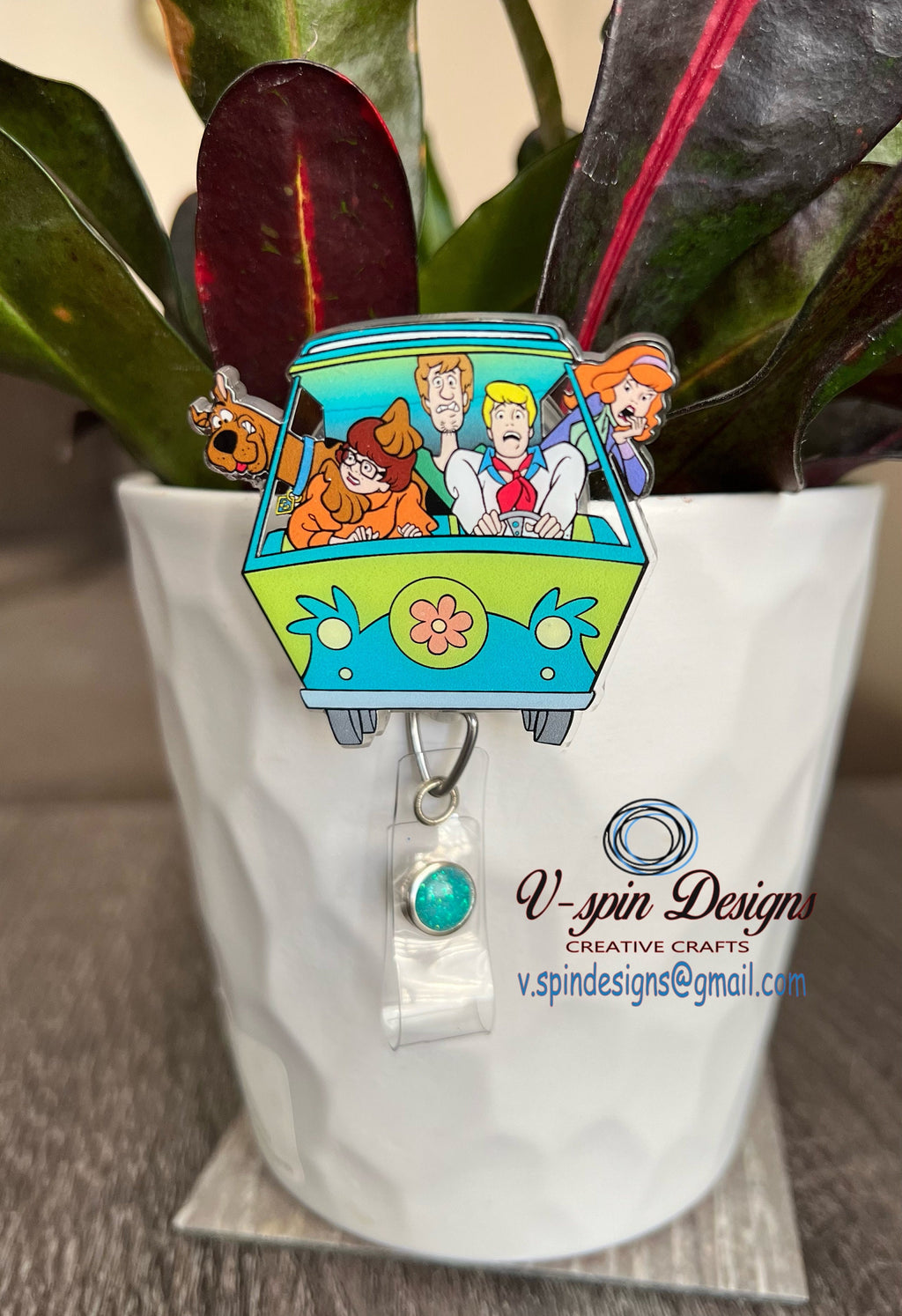 Mystery Van Badge Reel | Retractable Acrylic ID Holder