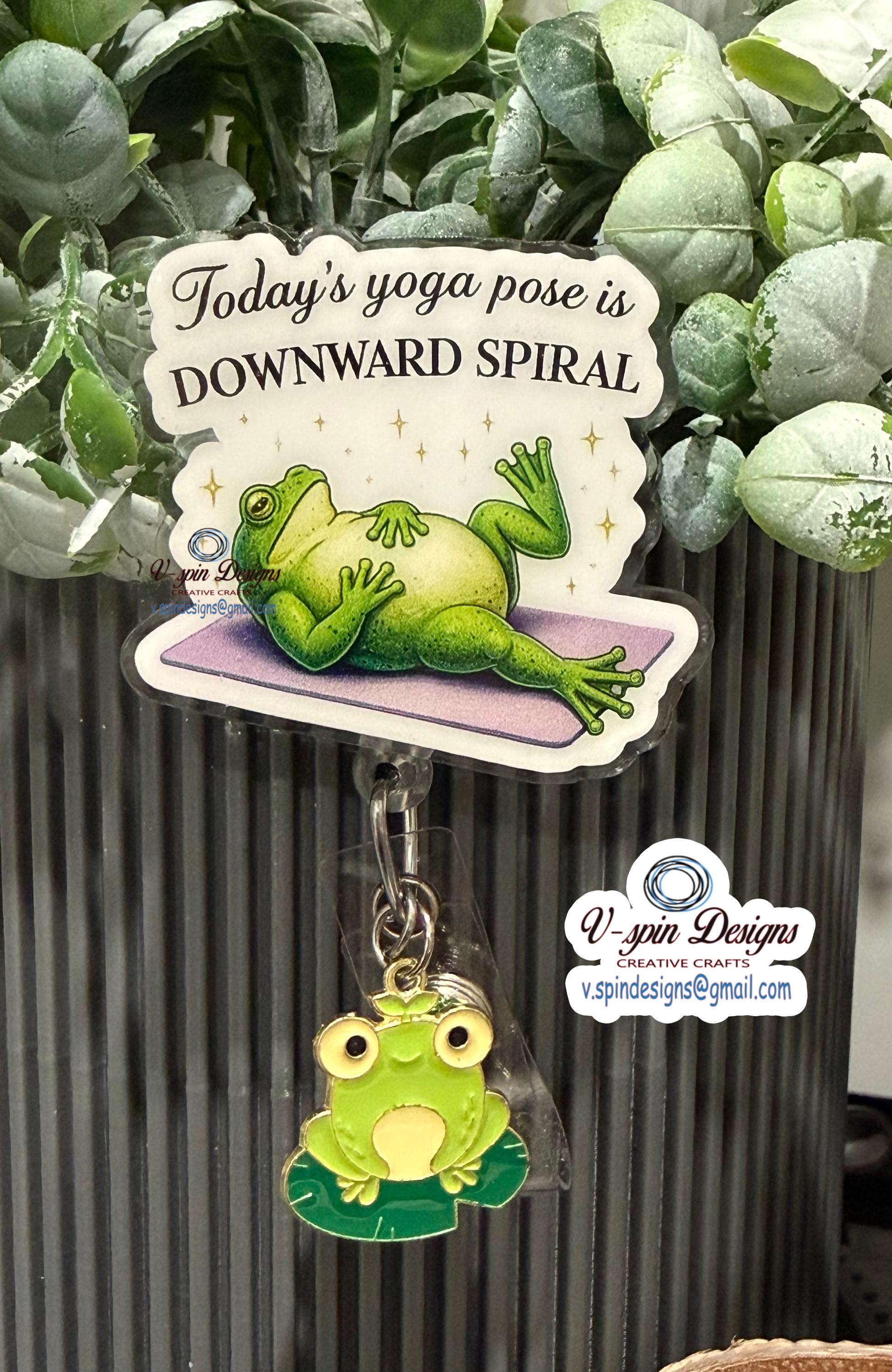 Funny Yoga Frog badge reel/ID Holder card holder/nurse badge reels/teachers/funny badge reels/gift for nurses