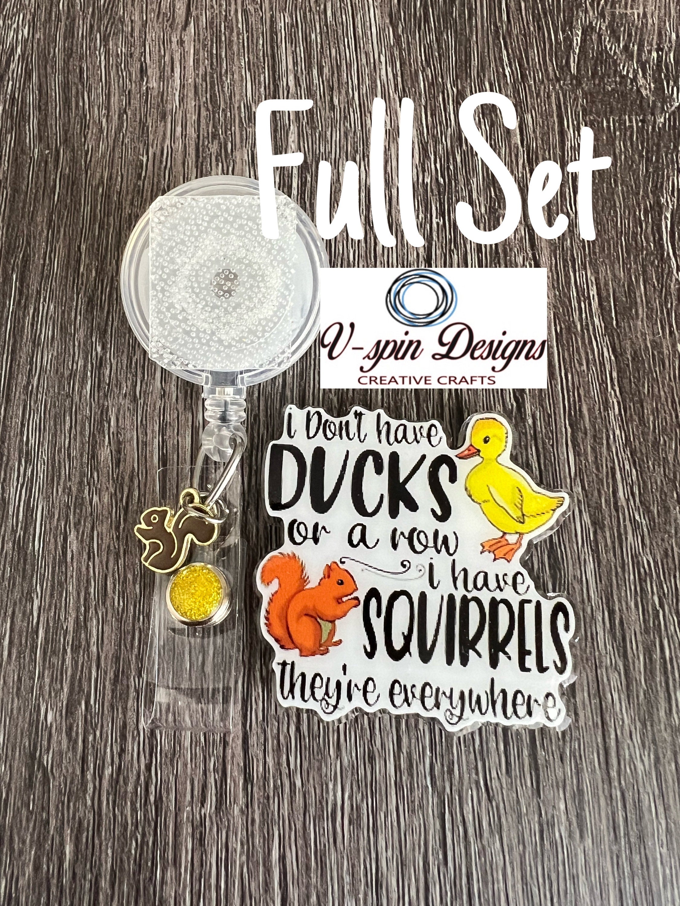 Ducks in a Row Badge reel/ID Holder card holder/nurse/teachers/funny duck badge reels