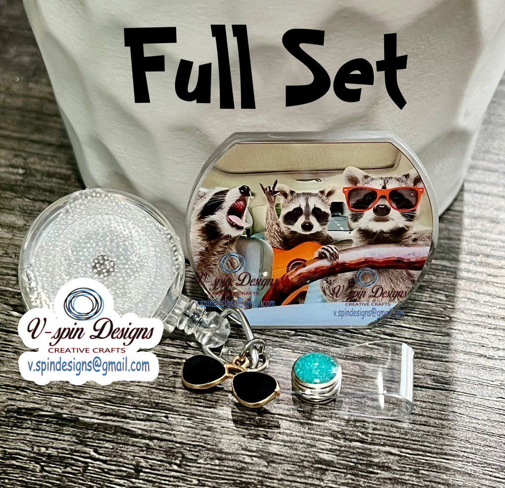 Raccoon Road Trip Badge Reel | Funny Retractable Acrylic ID Holder