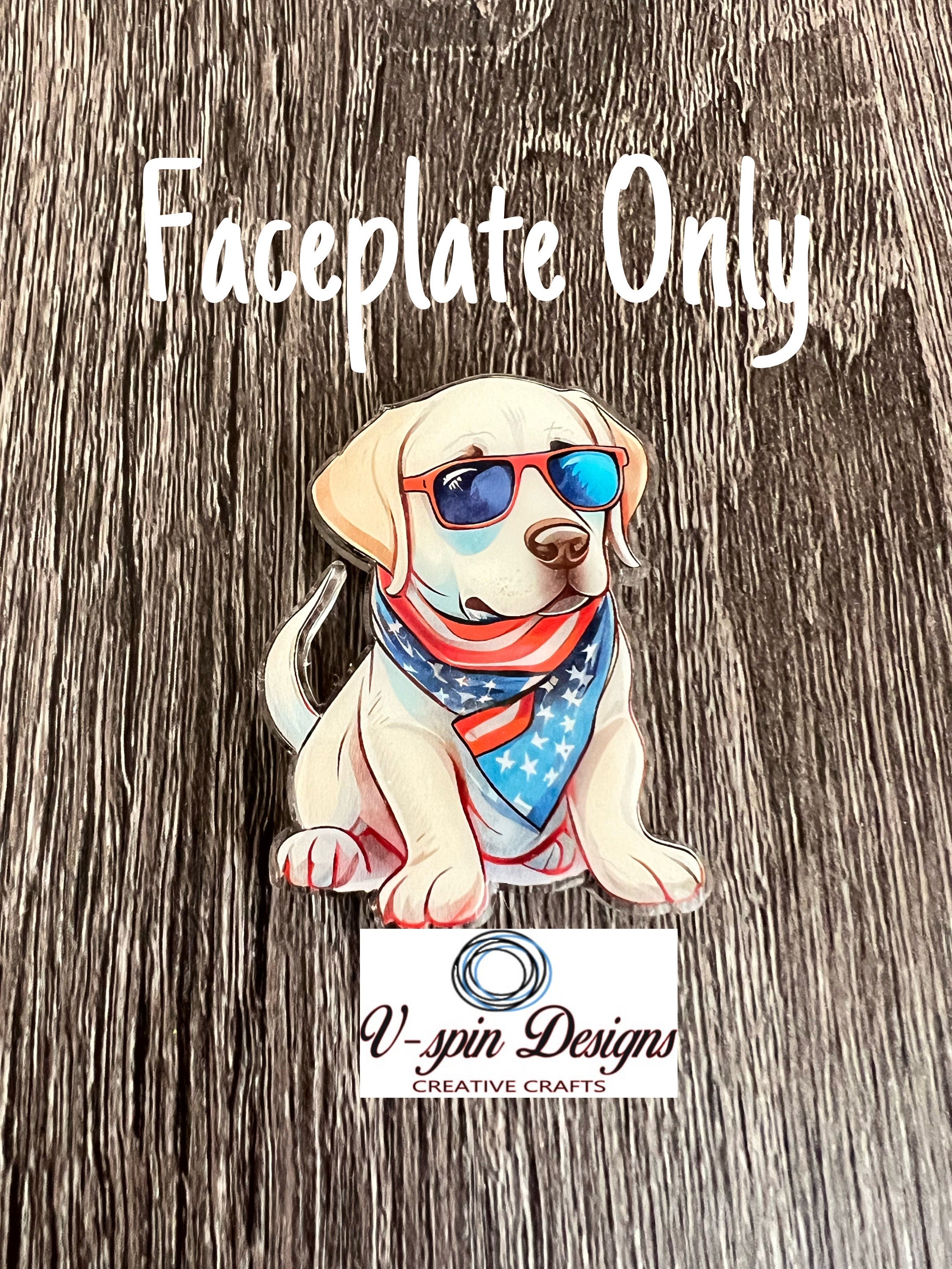 Patriotic Labrador Badge Reel | 4th of July Retractable ID Holder