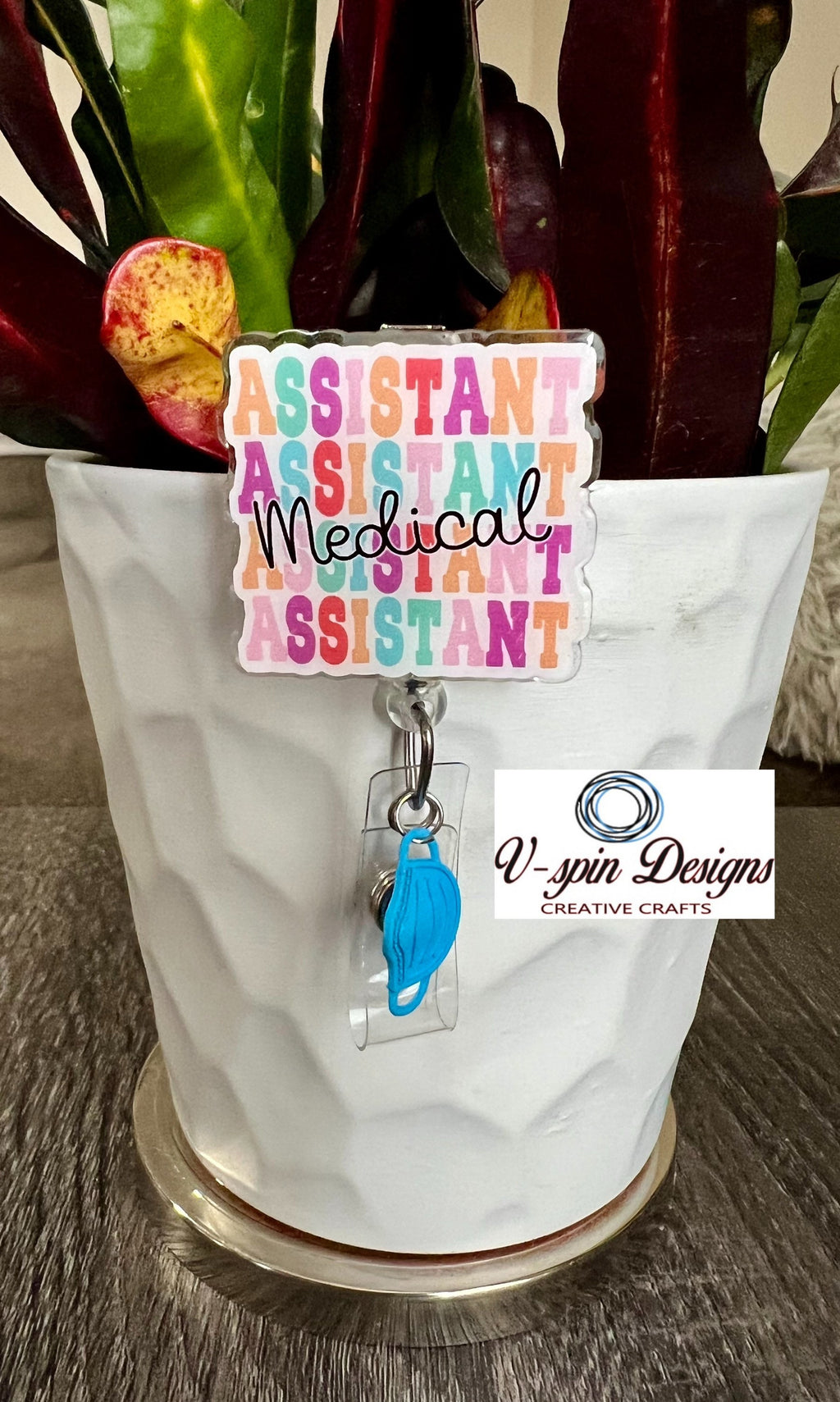 Medical Assistant Badge Reel | Retractable Acrylic ID Holder