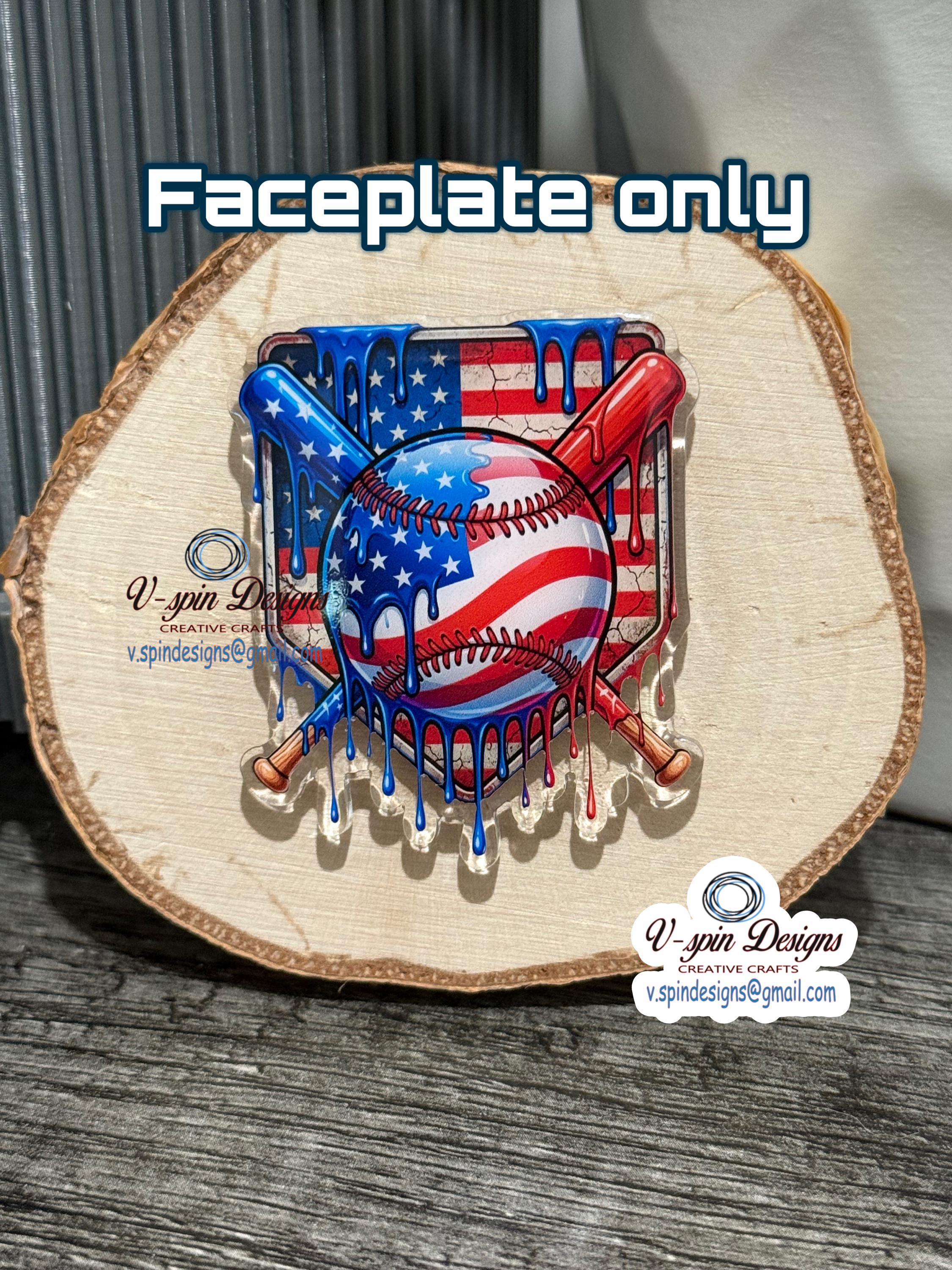 Baseball Drip Badge Reel: Retractable Acrylic ID Holder for Sports Fans