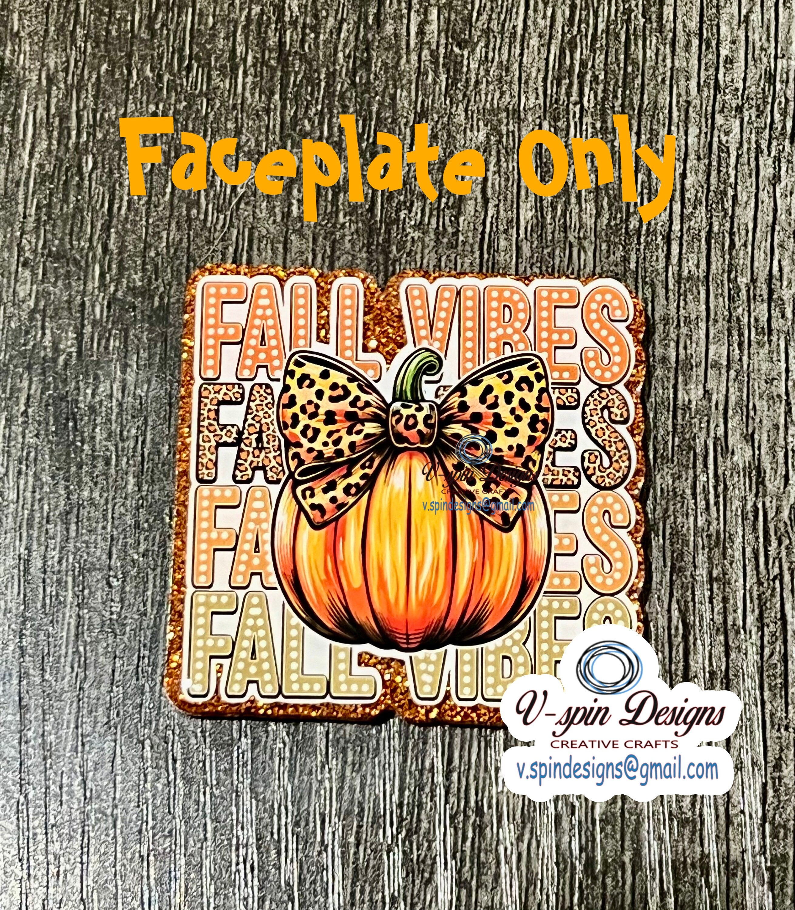 "Fall Vibes" Pumpkin Badge Reel | Orange Glitter Retractable Acrylic ID Holder