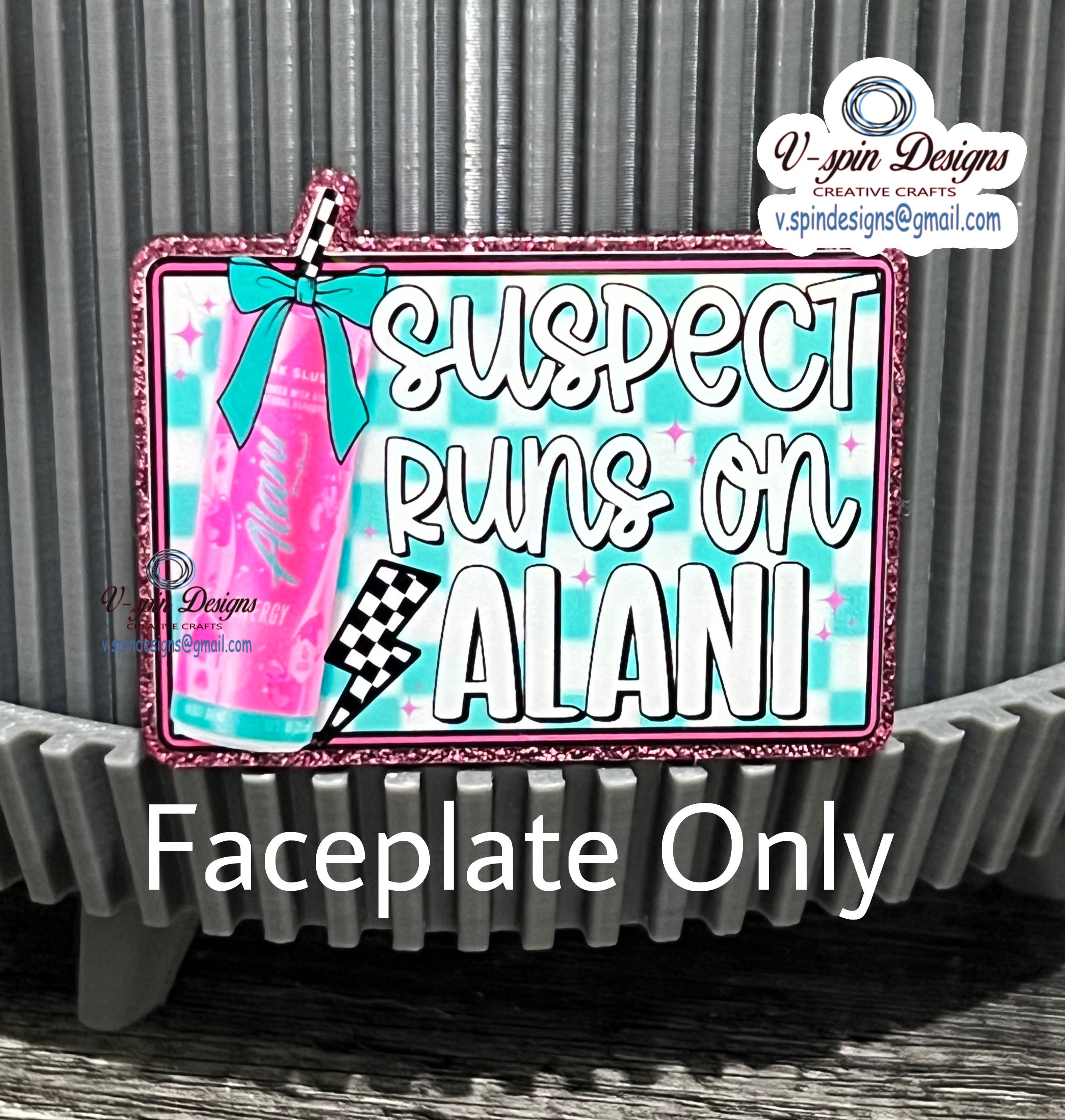 "Suspect Runs" Energy Drink Badge Reel | Funny Retractable Acrylic ID Holder