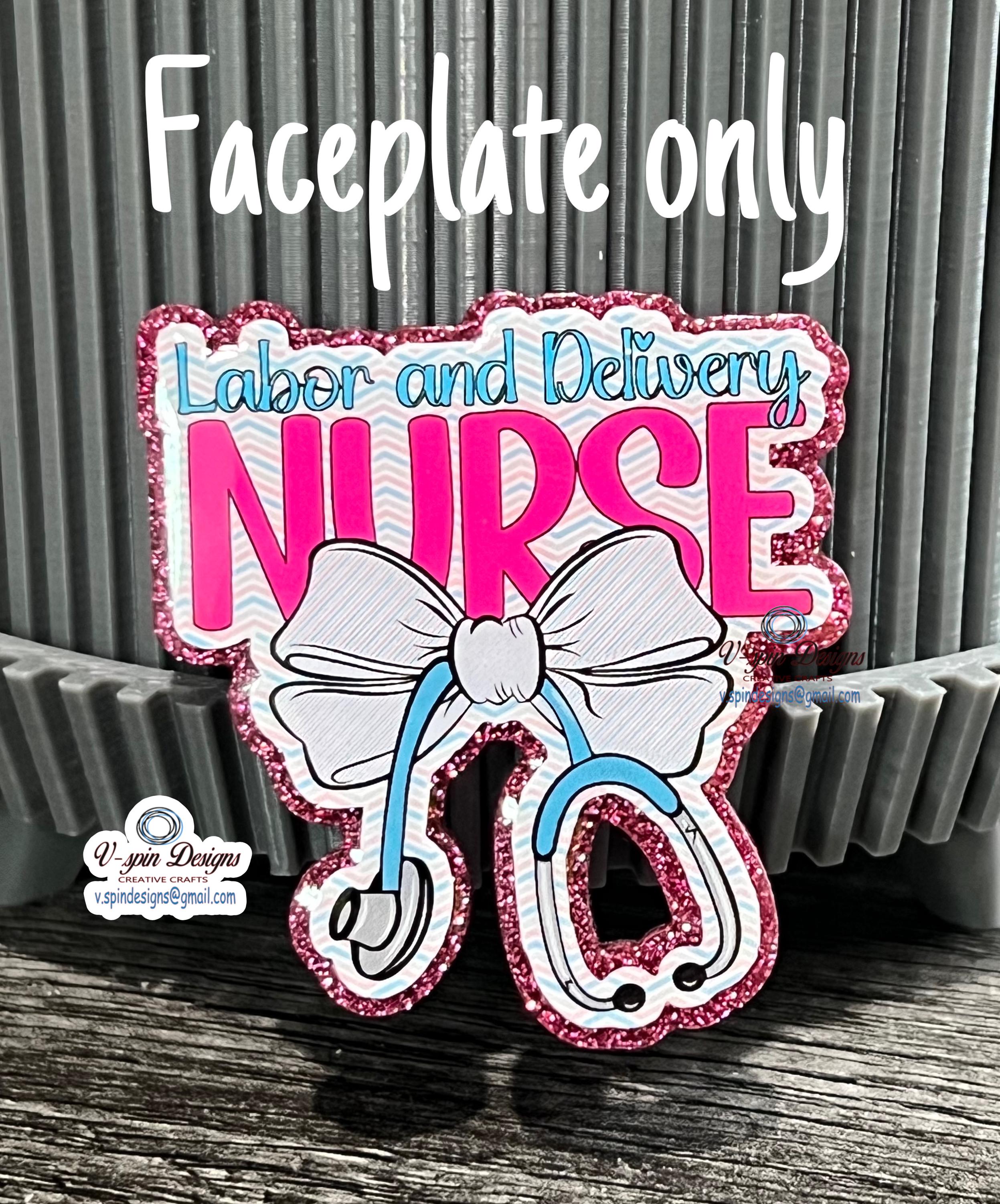 Labor and Delivery Nurse Stethoscope Bow badge reel/ID Holder card holder/nurse/teachers/L&D