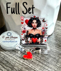 Queen of Hearts Badge Reel | Gothic Retractable Acrylic ID Holder