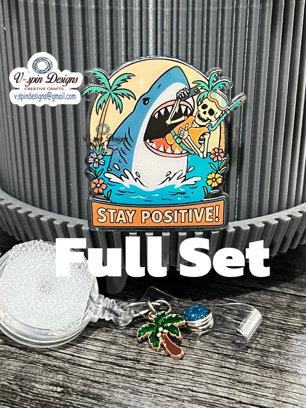 "Stay Positive" Badge Reel | Inspirational Retractable Acrylic ID Holder