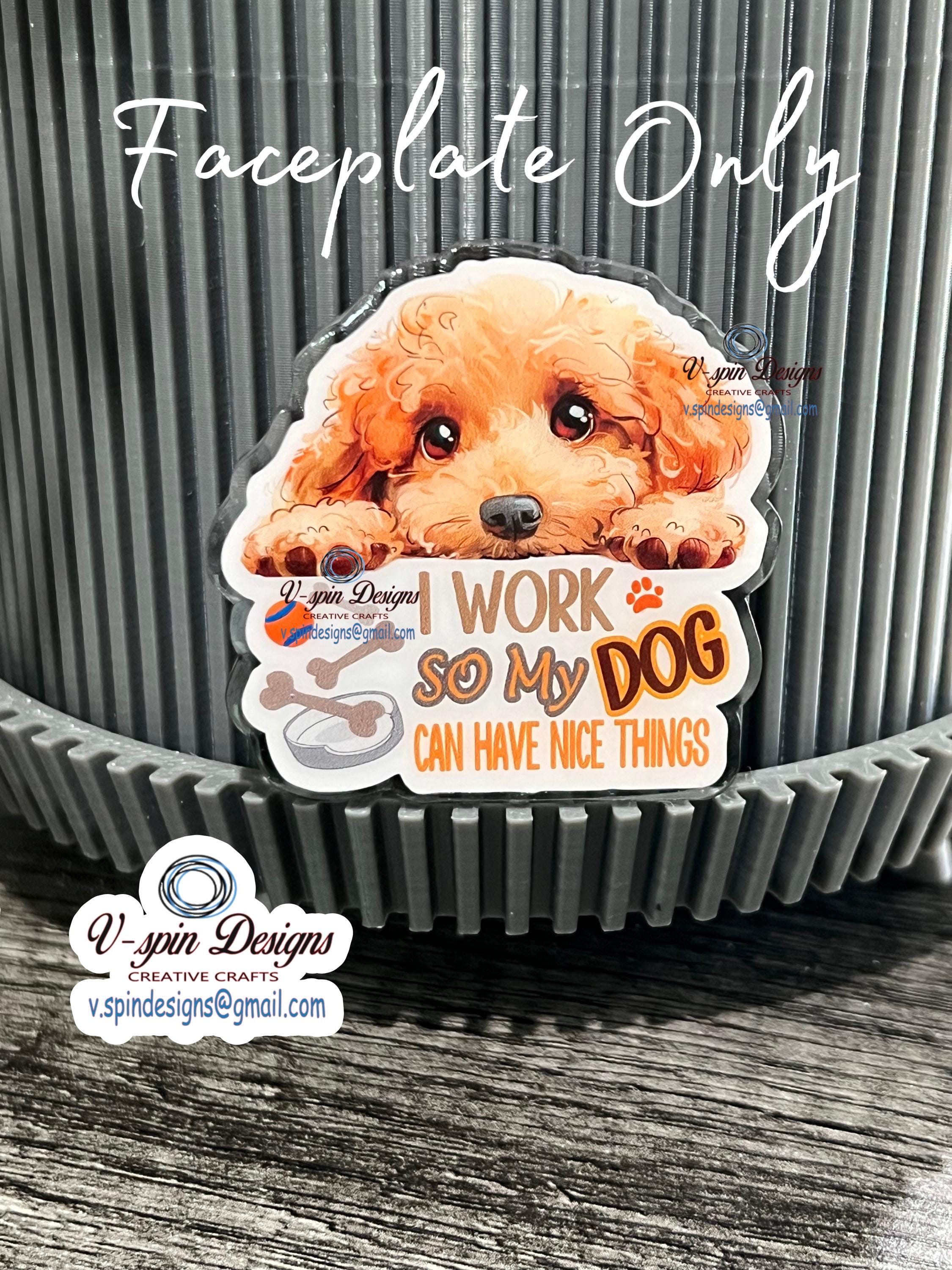Golden Doodle "I Work So My Dog Can Have Nice Things" Badge Reel | Retractable ID Holder