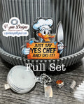 Funny Chef Duck Badge Reel: "Just Say Yes Chef" Acrylic ID Holder