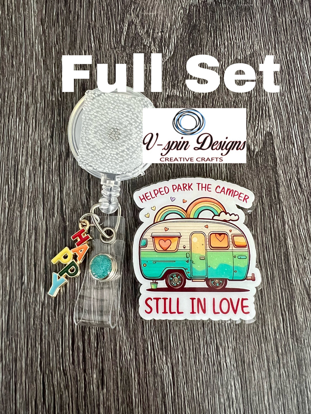 Funny Camping Badge Reel: "Helped Park The Camper" RV Humor, funny badge reels, camping badge reels, nurse badge reels