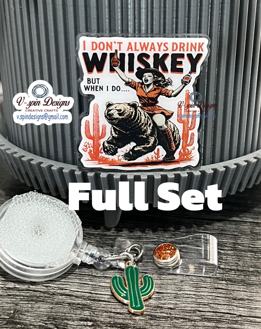 "I Don't Always Drink Whiskey" Badge Reel | Funny Retractable Acrylic ID Holder