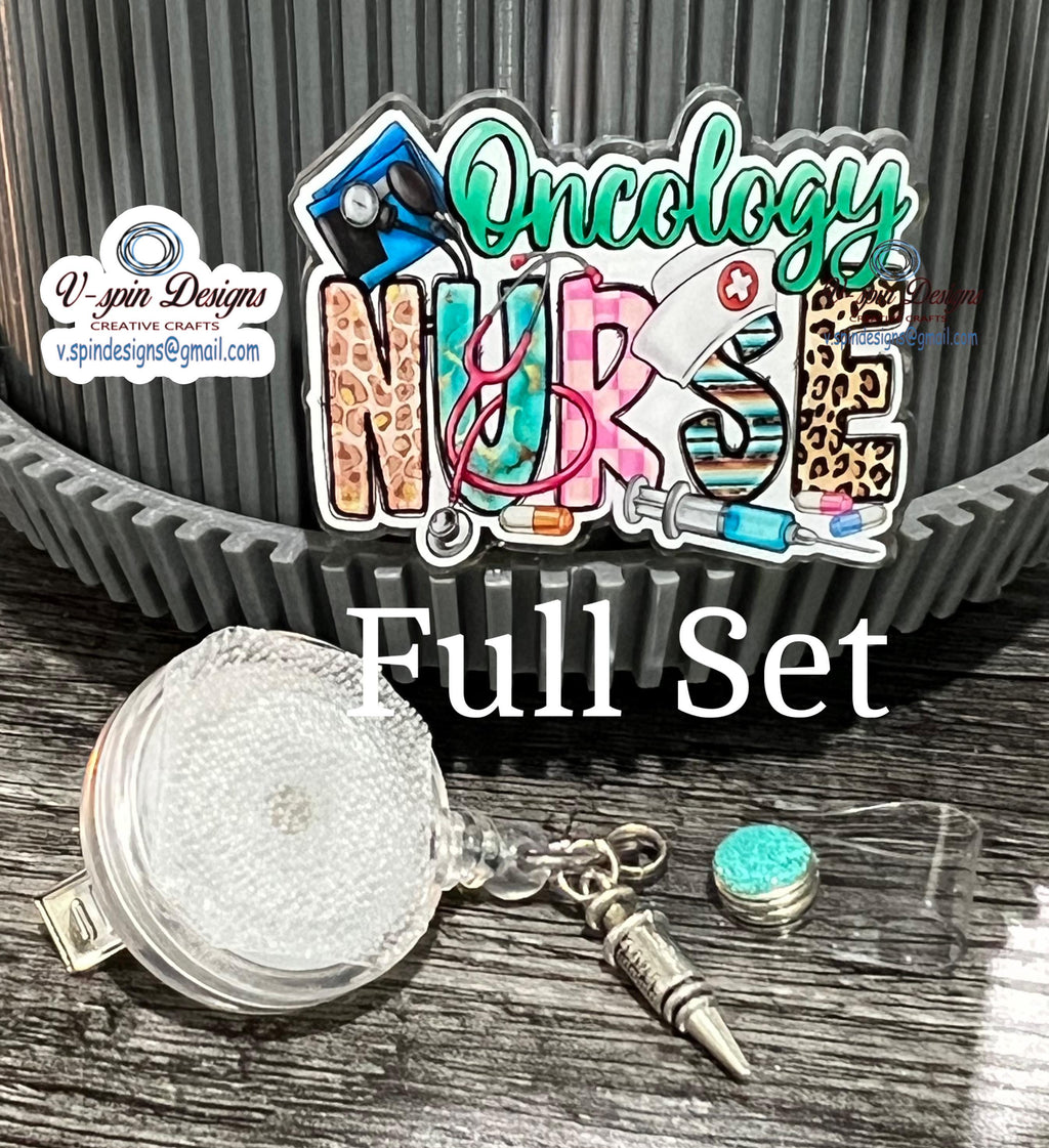 Oncology Nurse Badge Reel | Retractable Acrylic ID Holder for Cancer Care