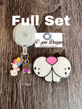 Bunny Nose Badge Reel | Easter Retractable Acrylic ID Holder