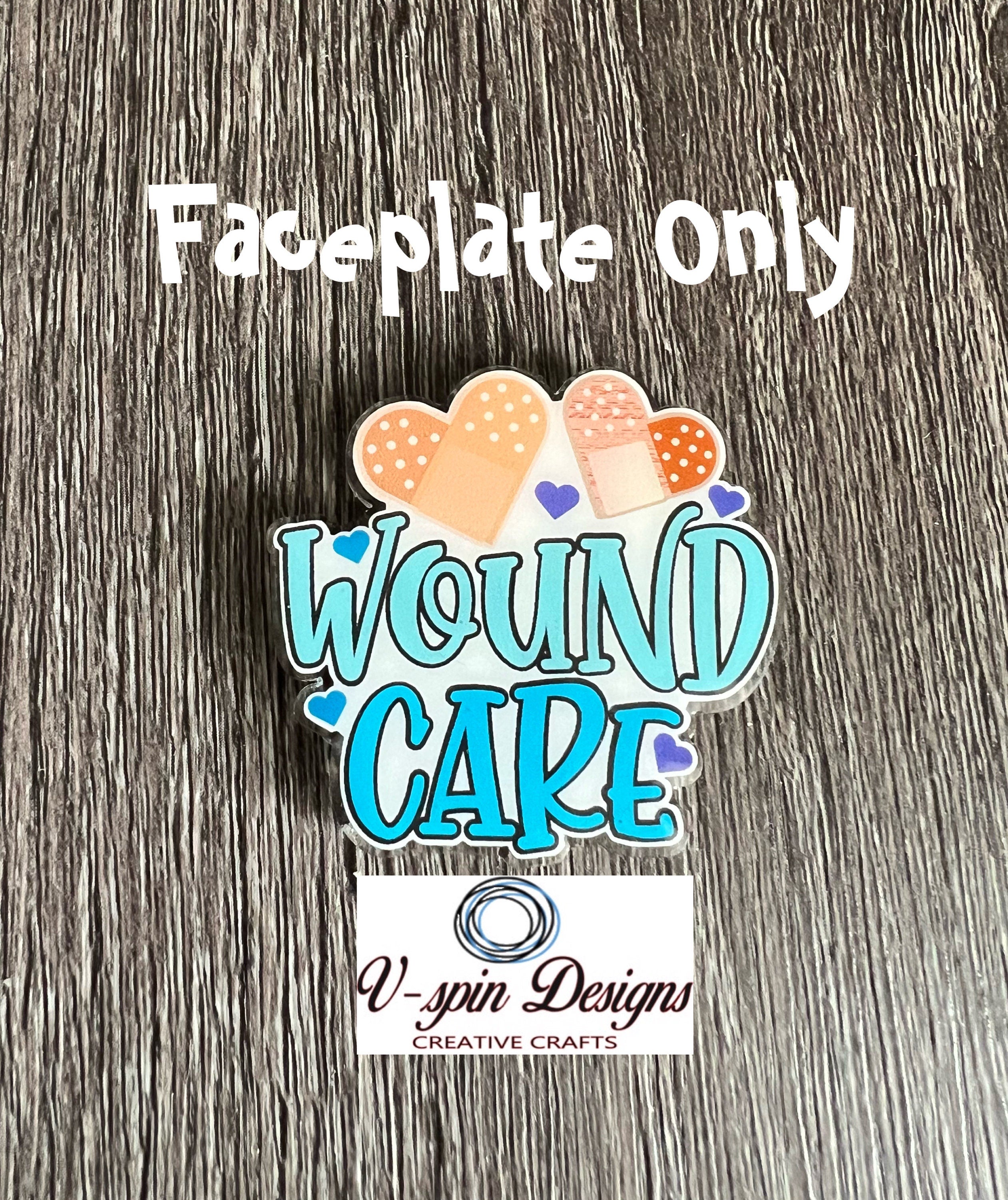 Wound Care Badge Reel | Retractable Acrylic ID Holder for Healthcare Professionals