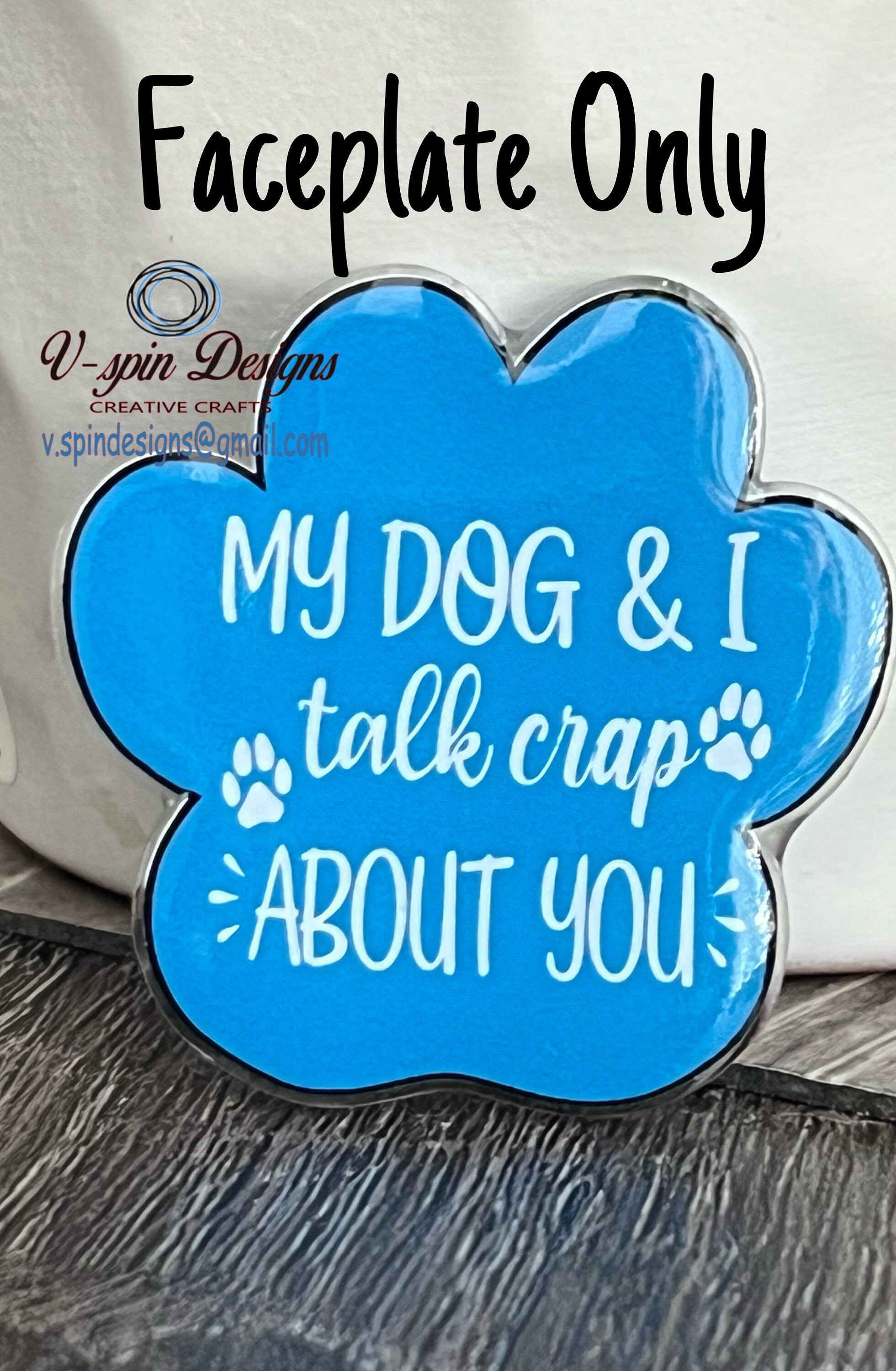 "My Dog & I Talk Crap About You" Badge Reel | Funny Retractable Acrylic ID Holder