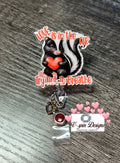 Love is in the air try not to breathe Skunk, badge reel/ID Holder/card holder/teachers/nurses/valentines