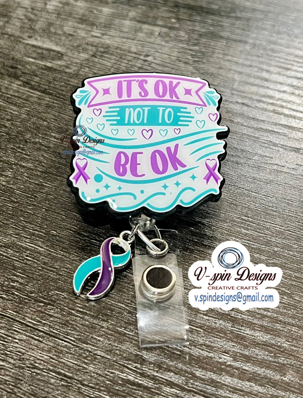 Suicide prevention "It's OK to not Be OK" badge reel/ID Holder/nurses/teachers/kind