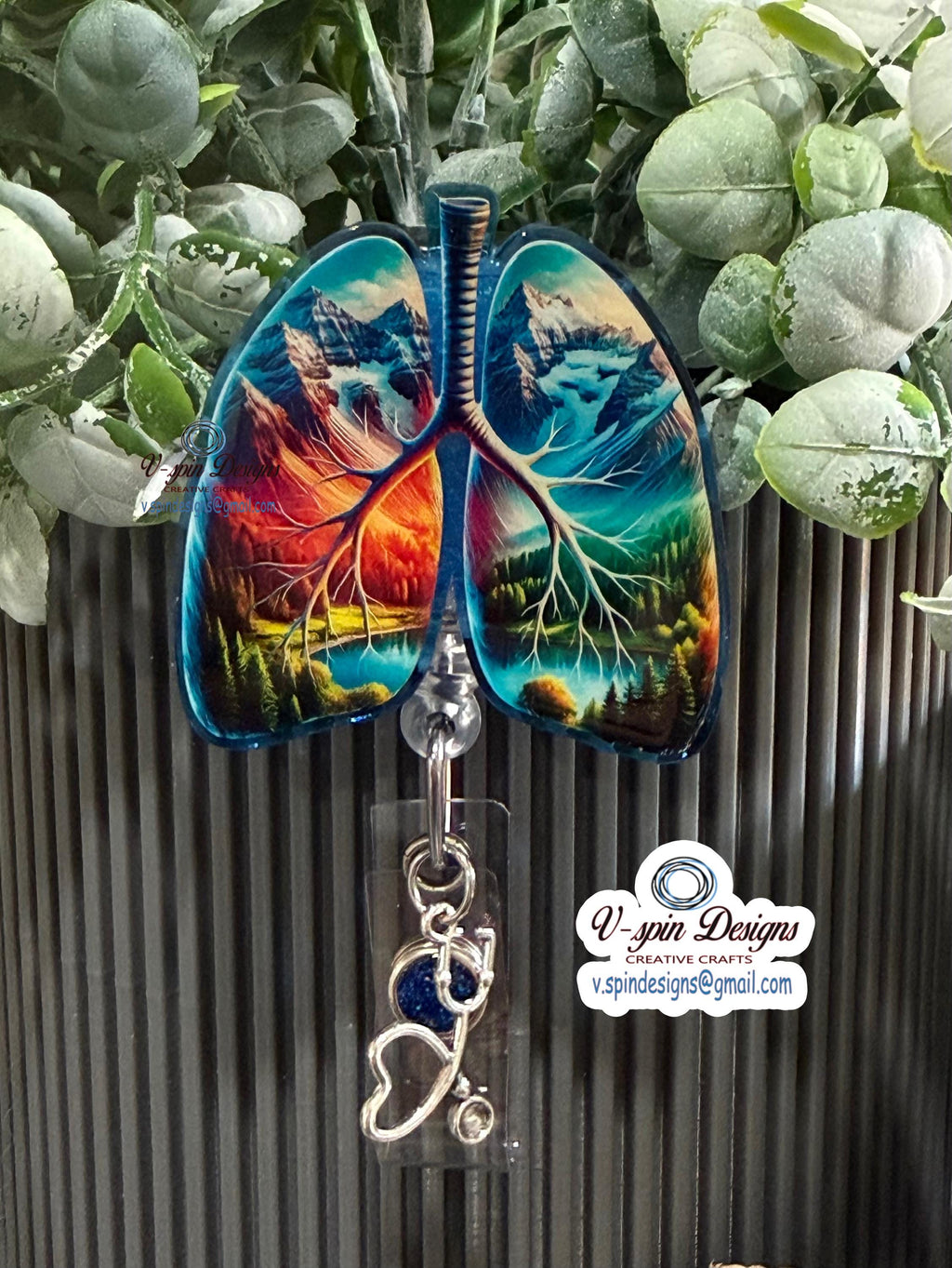 lungs badge reel/ID Holder card holder/nurse/respiratory/RT badge reels