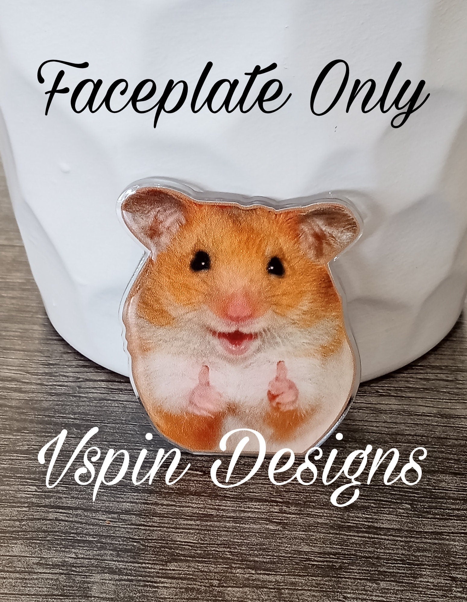 Thumbs Up Hamster Badge Reel | Funny Retractable Acrylic ID Holder