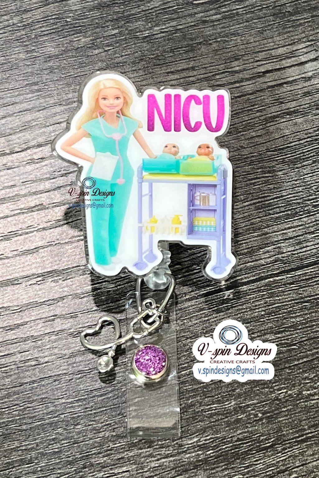 NICU Nurse Badge Reel | Retractable Acrylic ID Holder