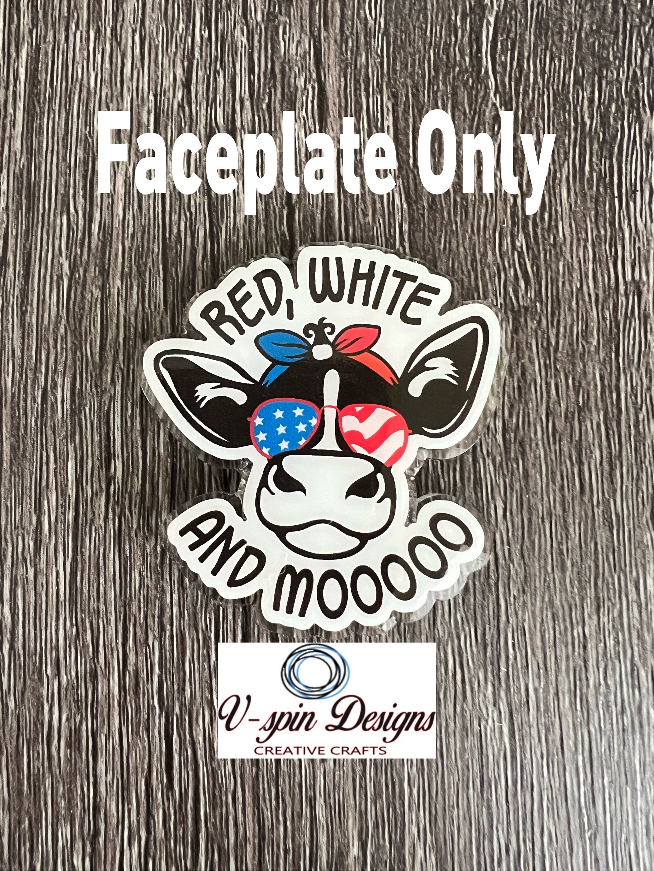"Red, White & Mooo" Patriotic Cow Badge Reel | 4th of July Retractable ID Holder