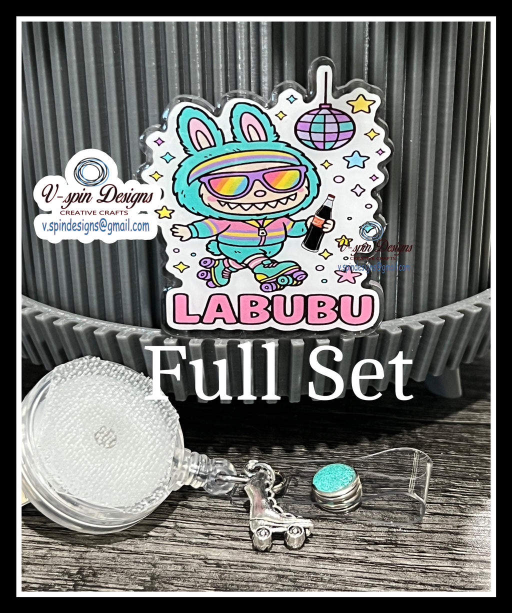 Roller Skating Monster Badge Reel: Interchangeable ID Holder