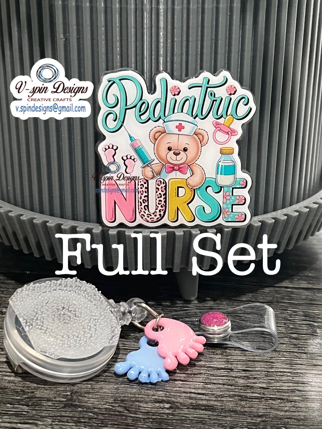 Pediatric Nurse Badge Reel | Retractable Acrylic ID Holder