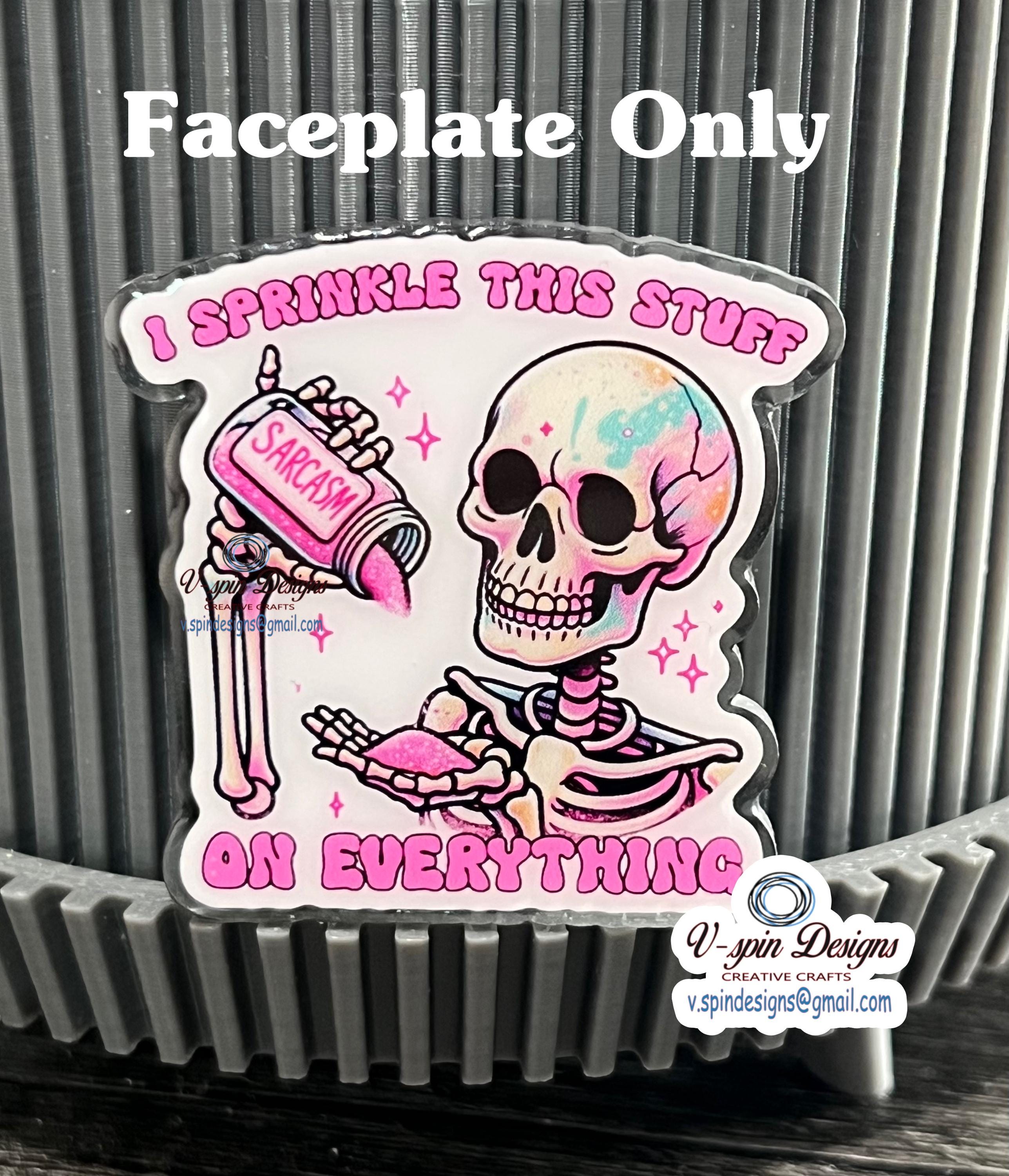 "Sarcasm" Skeleton Badge Reel | Funny Retractable Acrylic ID Holder