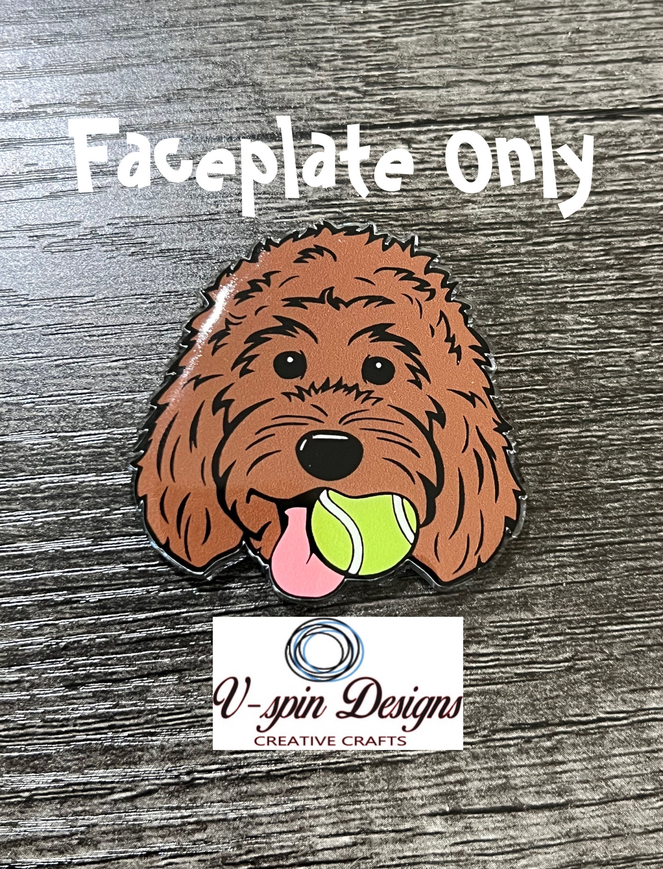 Doodle Dog with Tennis Ball Badge Reel | Retractable Acrylic ID Holder