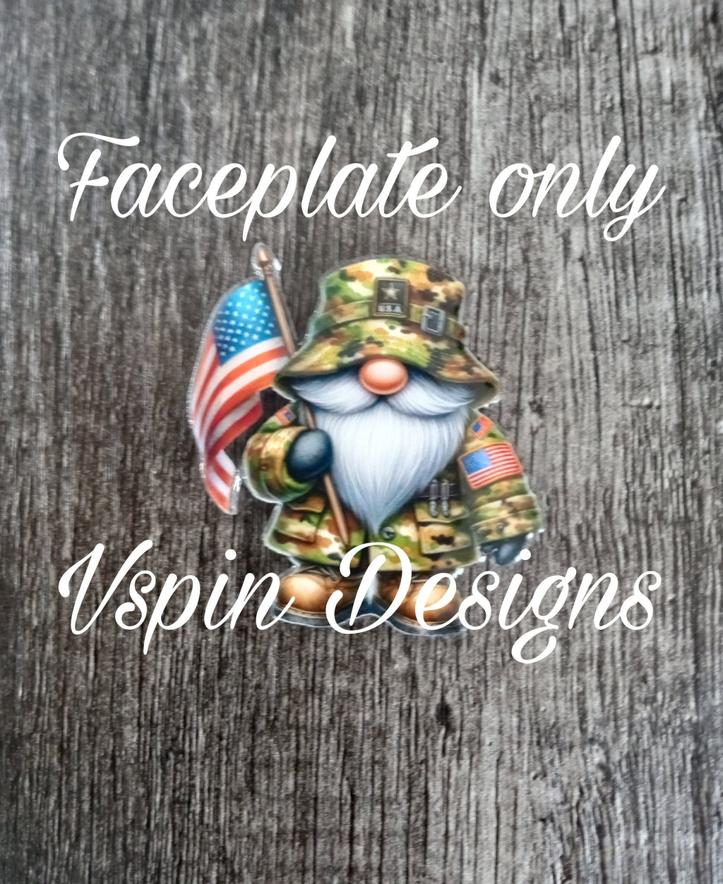 Military Gnome with Flag, badge reel/ID Holder/card holder/teachers/nurses/Hero/army/VA
