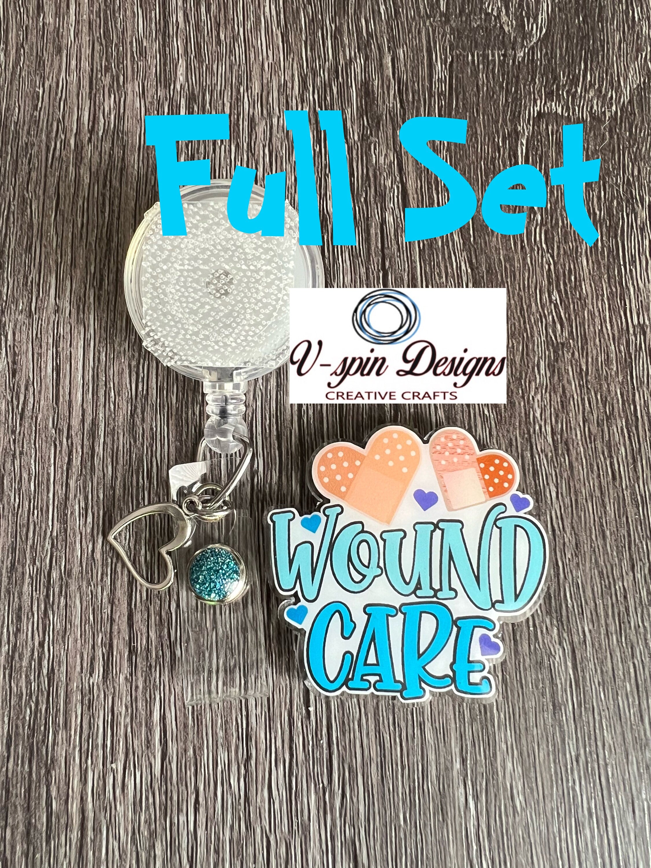 Wound Care Badge Reel | Retractable Acrylic ID Holder for Healthcare Professionals