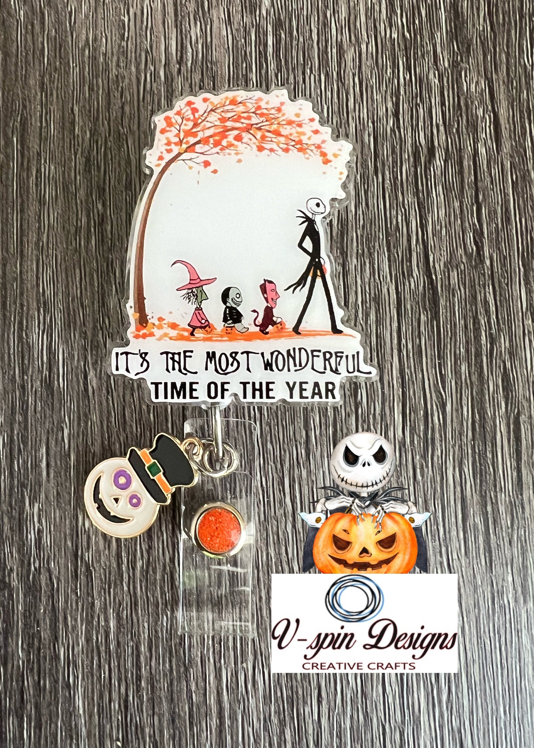 Nightmare Before Christmas Badge Reel: Acrylic ID Holder/badge reels/nurse badge reels/gift for nurses