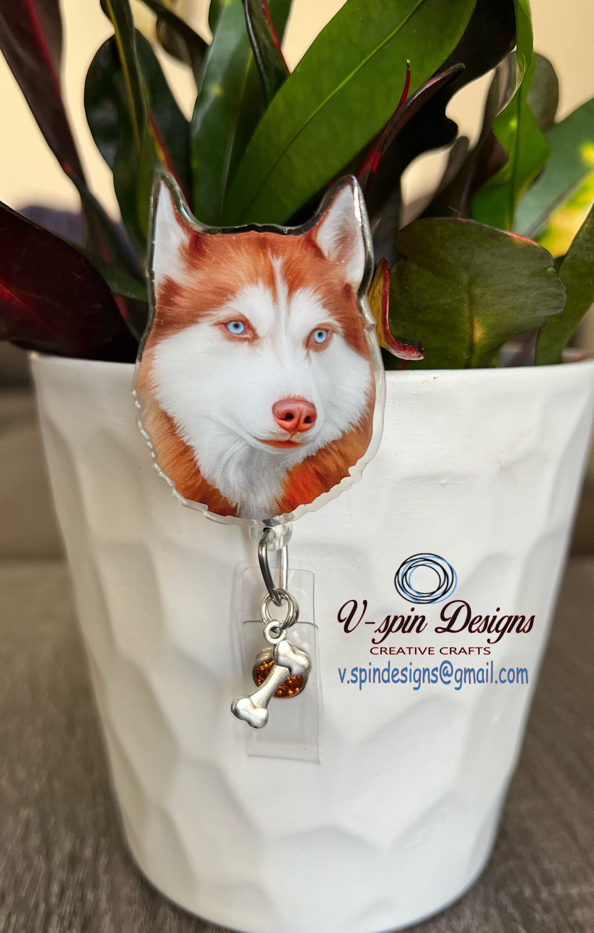 Husky dog Badge reel/ID Holder card holder/nurse/teachers/dogs