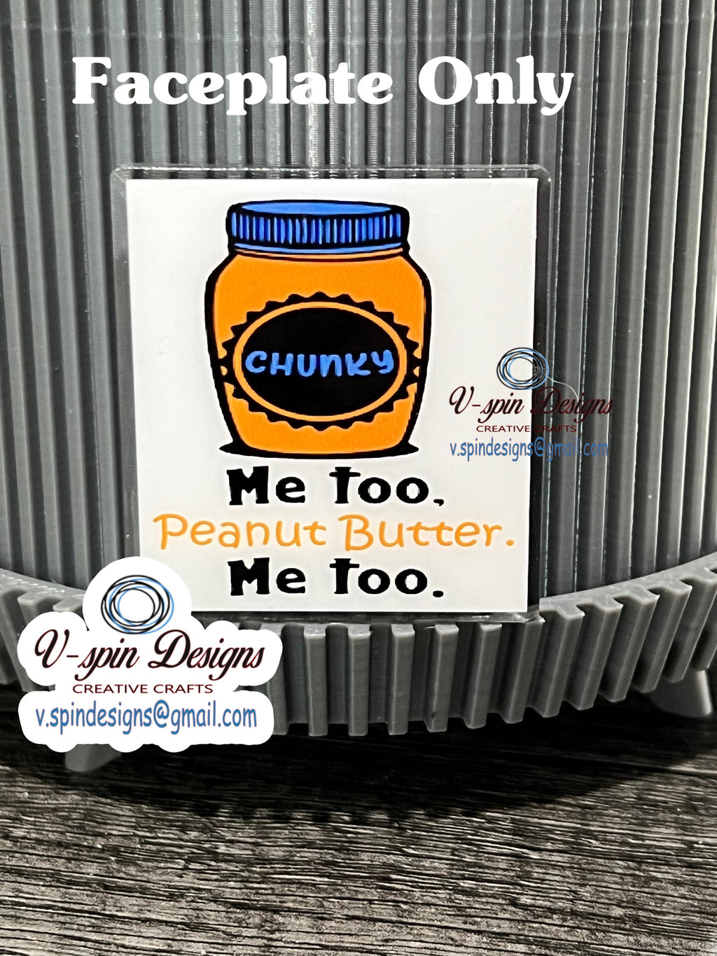 "Me Too Peanut Butter" Funny Chunky Badge Reel: Acrylic ID Holder