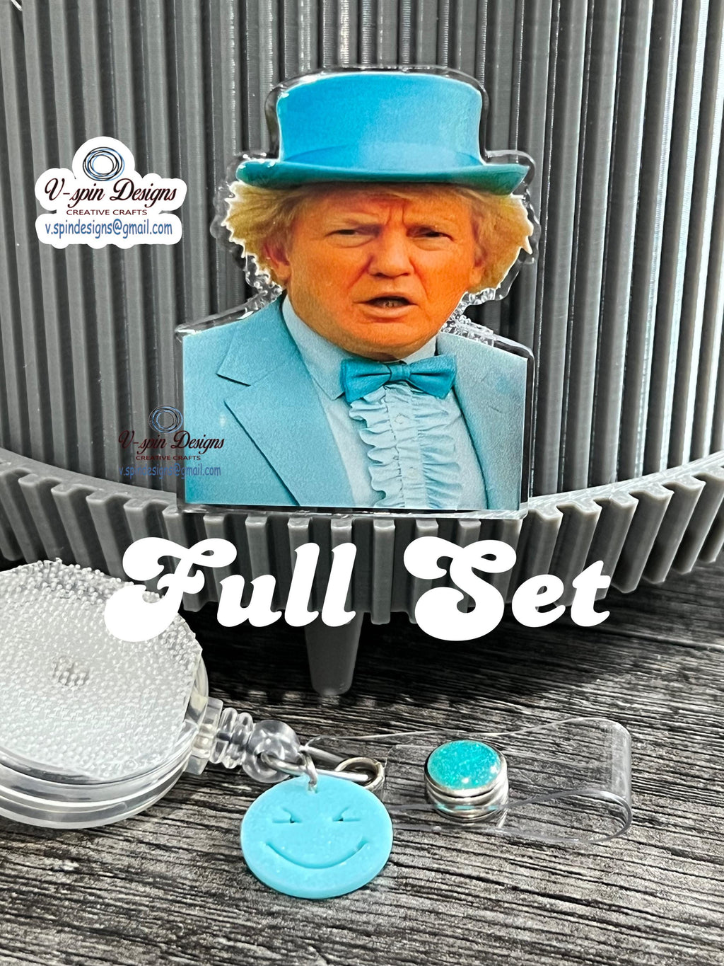 Funny Face Badge Reel: "Dumb or Dumber" Interchangeable Acrylic ID Holder