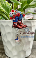 American Cowgirl Boots Badge Reel: Floral Western ID Holder