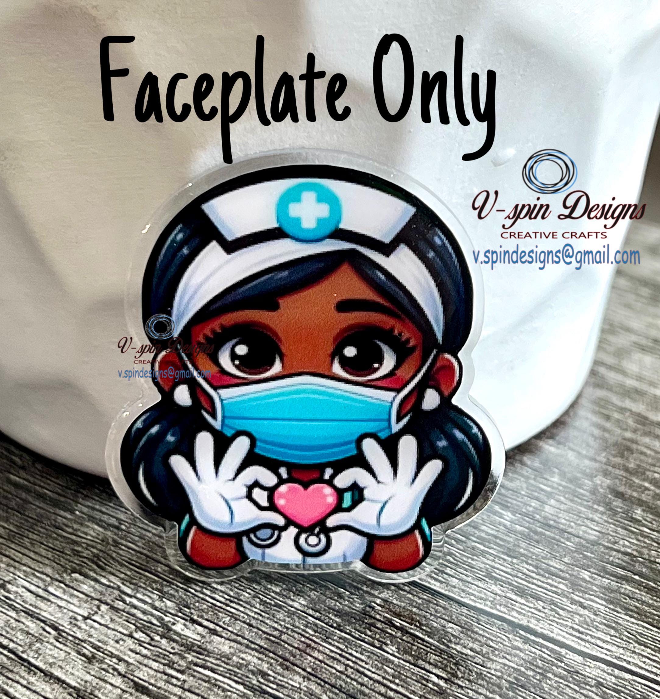 Acrylic Nurse Badge Reel: Retractable ID Holder with Charm