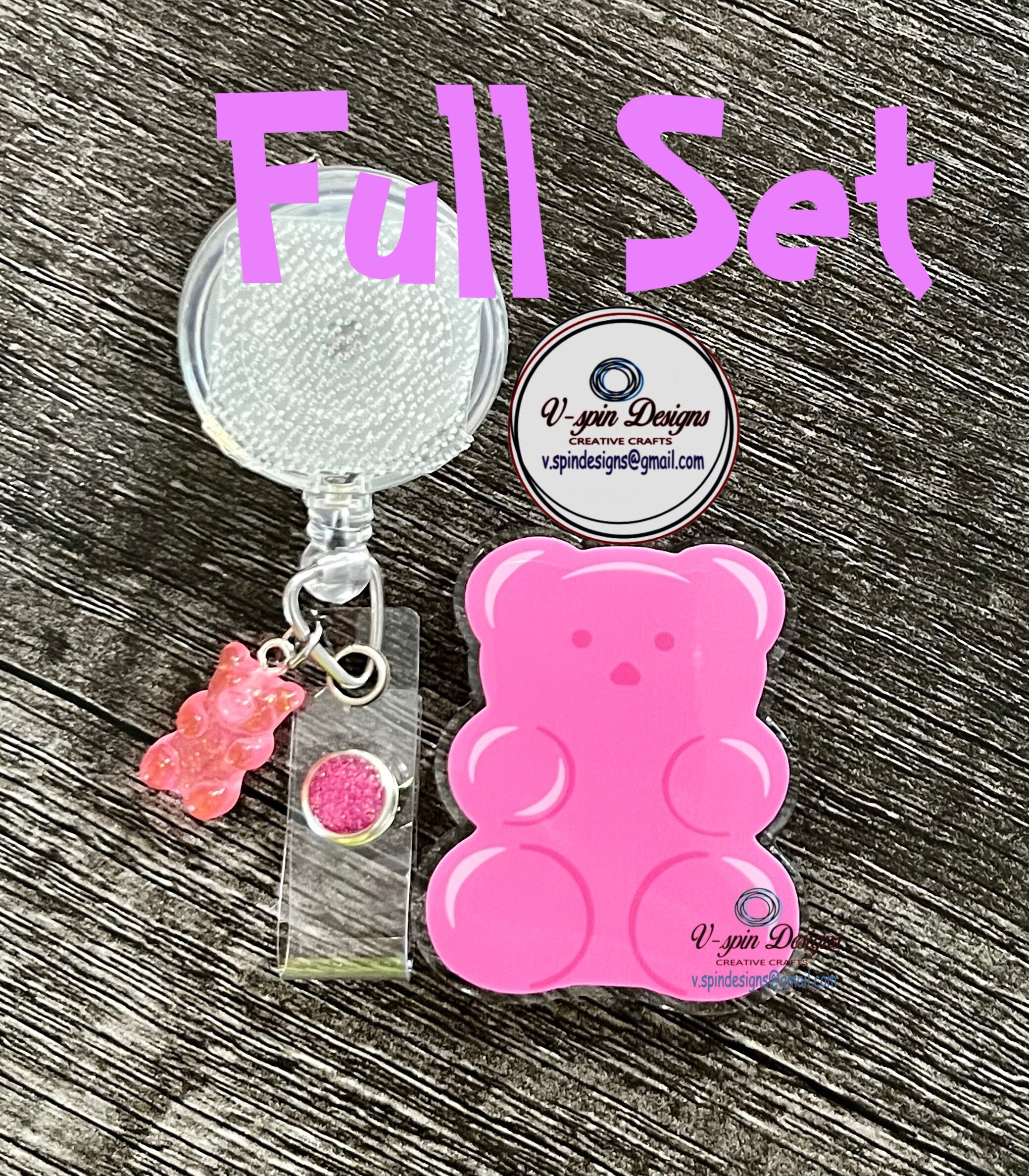 Chunky Gummy Bear retractable badge reel/ID holder/nurse/card holder/teachers/students/candy