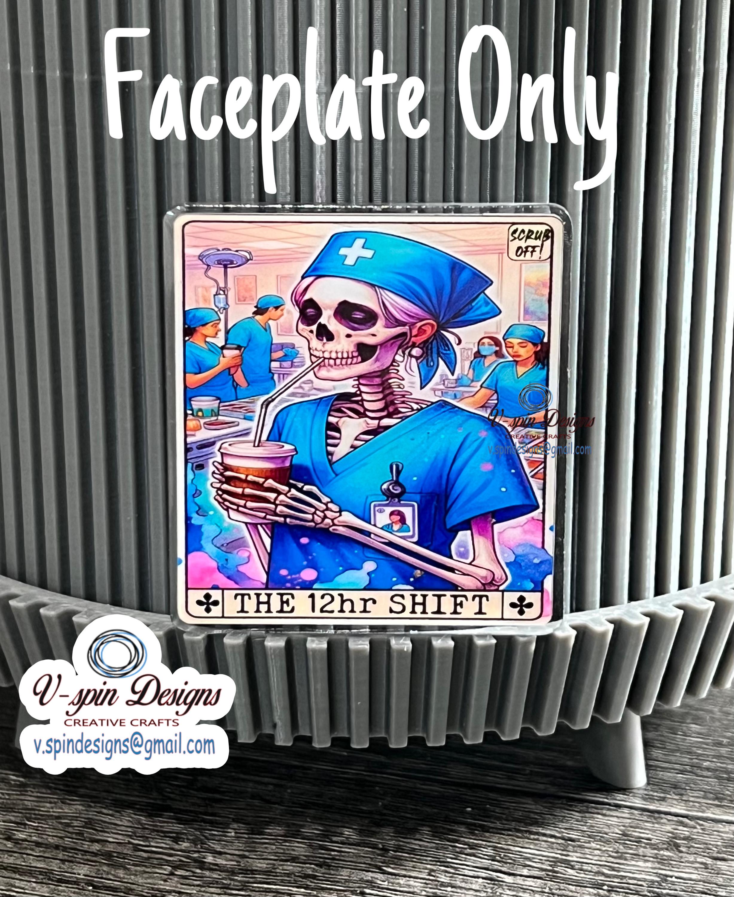 Nurse Tarot Card "The 12-Hour Shift" Badge Reel | Funny Retractable ID Holder