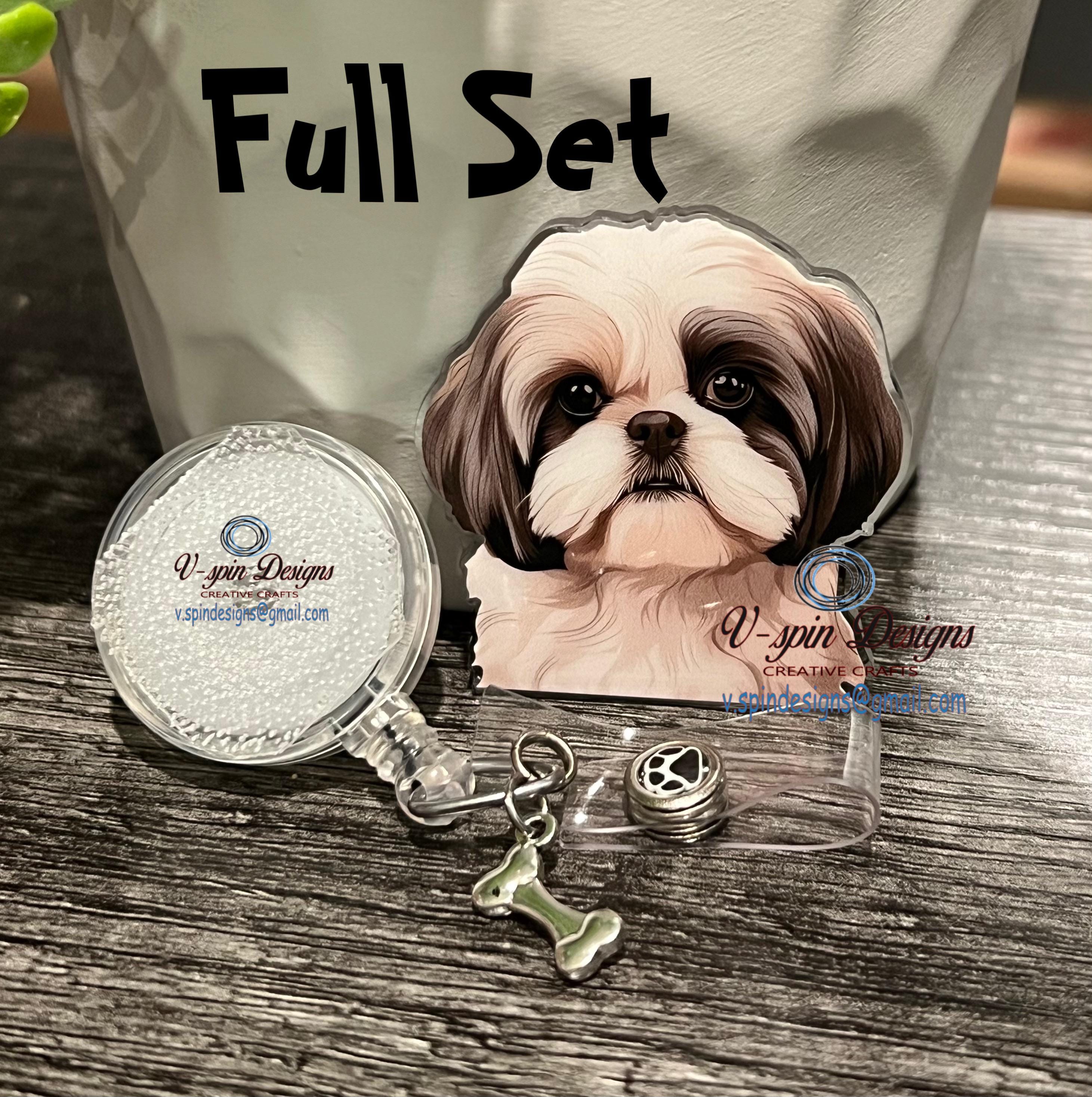 Shih Tzu Dog Badge Reel | Retractable Acrylic ID Holder