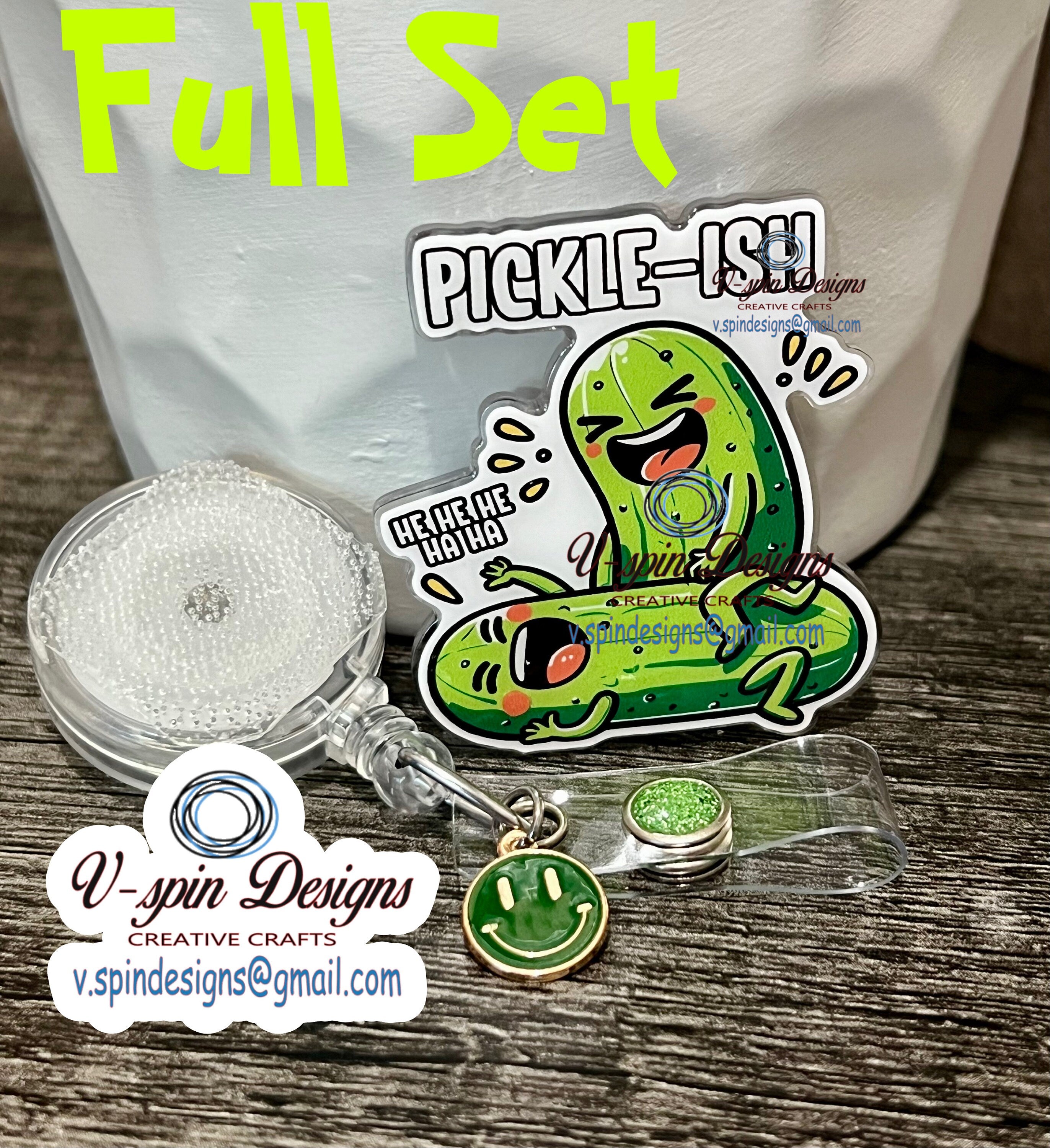 "Pickle-ish" Badge Reel | Funny Retractable Acrylic ID Holder
