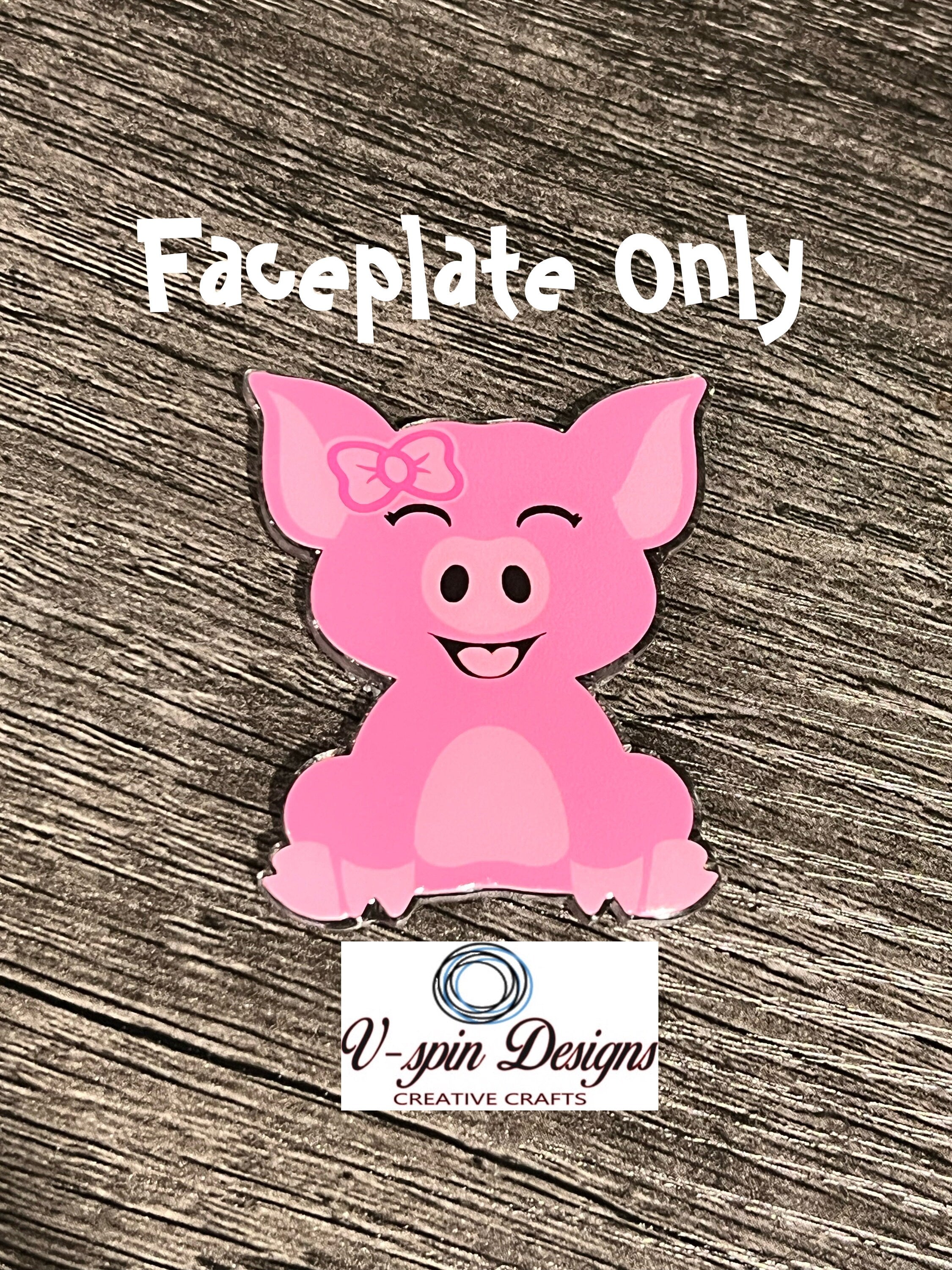 Pink Piggy Badge Reel: Cute Acrylic Retractable ID Holder