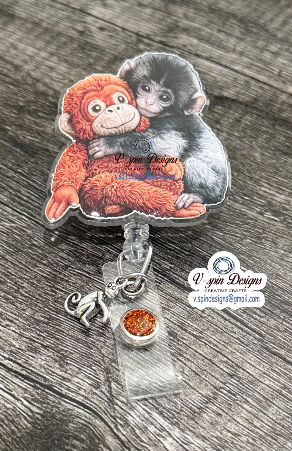 Cute monkey badge reel/ID holder/nurse badge reels