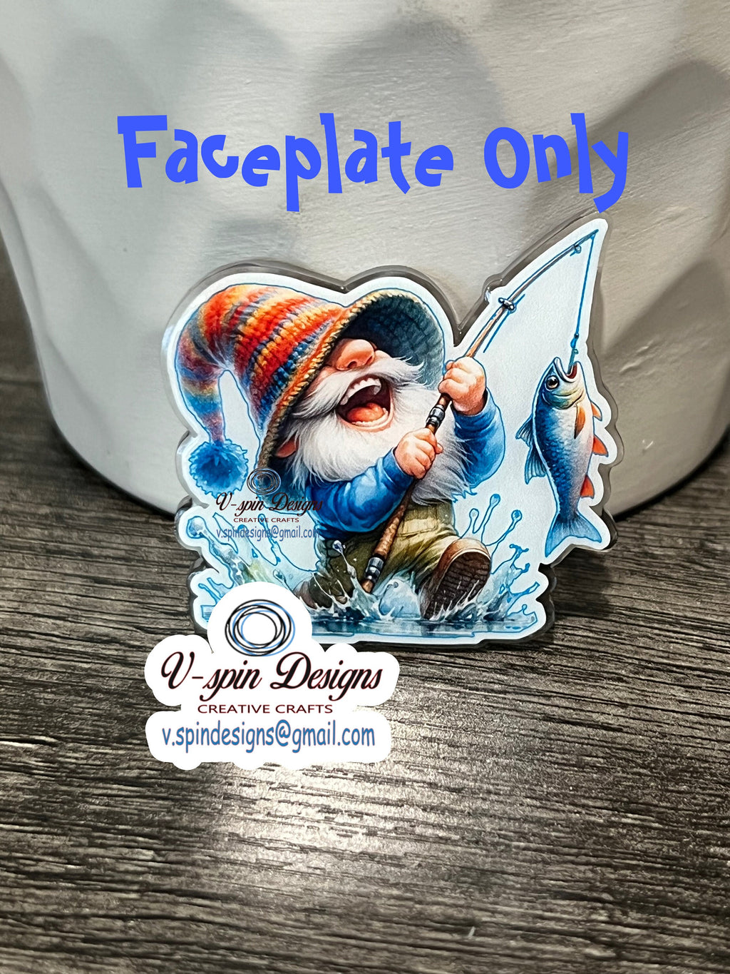 Fishing Gnome badge reel/ID Holder/nurses/teachers/bass/fishing/outdoor badge reels