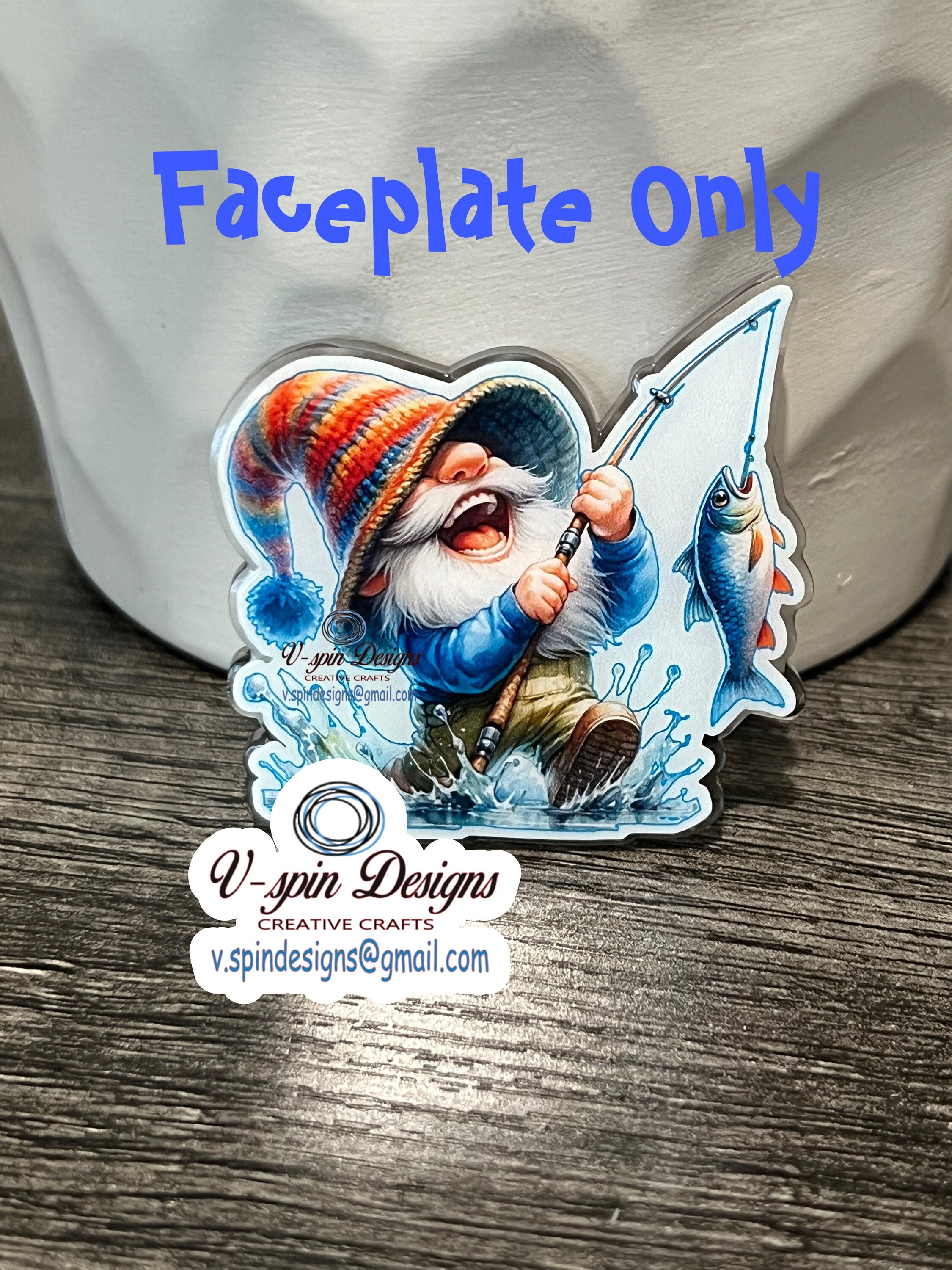 Fishing Gnome badge reel/ID Holder/nurses/teachers/bass/fishing/outdoor badge reels