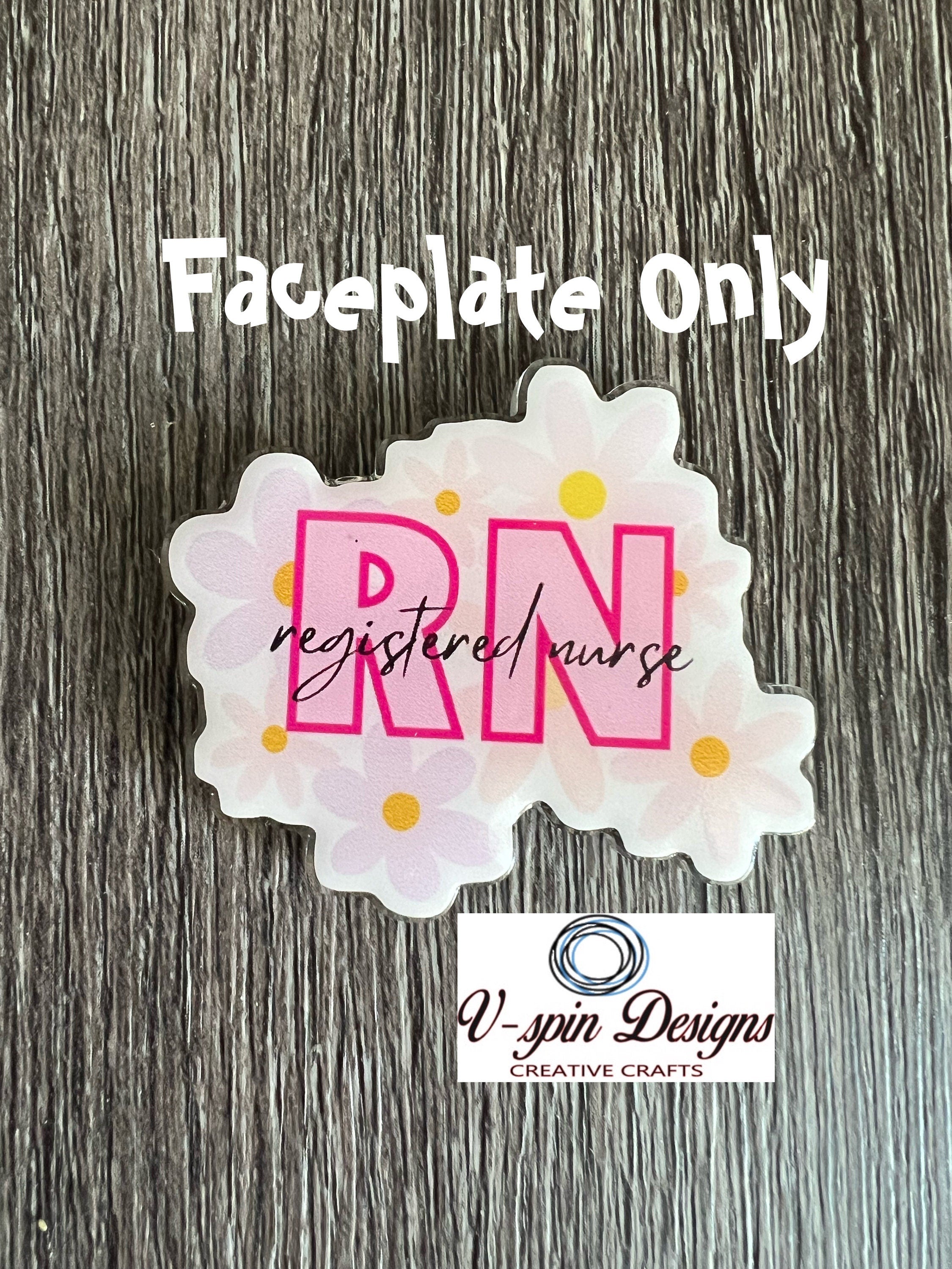 RN Daisy Flower Badge Reel | Registered Nurse Retractable Acrylic ID Holder